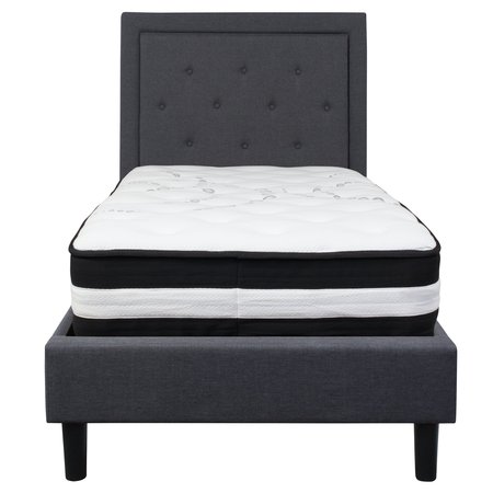 Flash Furniture Roxbury Twin Platform Bed Set, Dark Gray SL-BM-29-GG